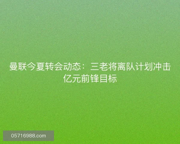 曼联今夏转会动态：三老将离队计划冲击亿元前锋目标